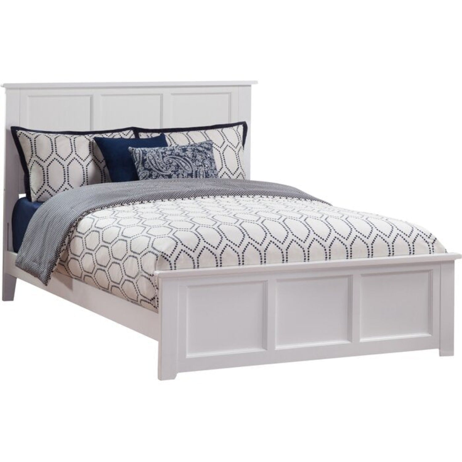 Solid Wood Standard White PU Bed for Bedroom - Furnishiaa -  -